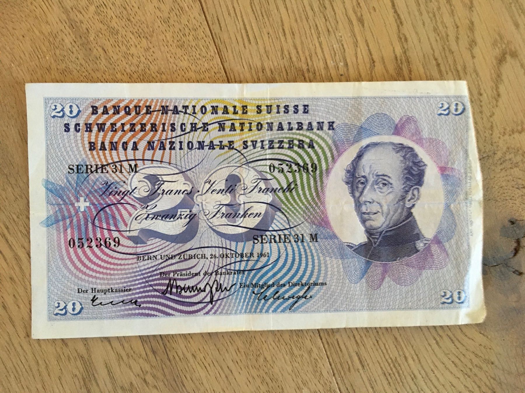 Billets de banque: Schweizer Banknote 20.- – D'occasion à Bauma par haelge01