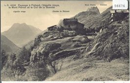 Paysage a Finhaut, l'Aiguille rouge, le Mont Perrot et le Co