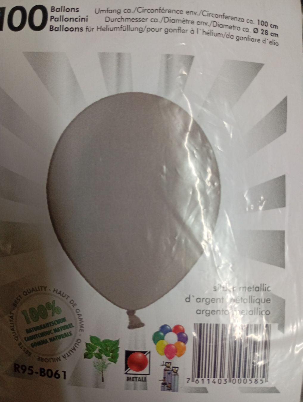 Tutte le decorazioni: Deko Ballons Metallic Silber – Nuovo e nell'imballaggio originale da Winterthur venduto da pjuma01 1