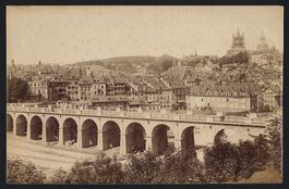Fotografie Ansicht Lausanne, Viadukt mit