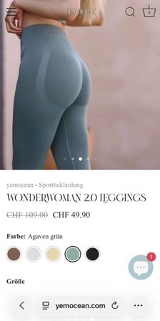 Yemocean Wonderwoman 2.0 Leggings Agaven grün Gr. S/M