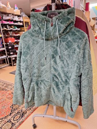 Kuschelige Damen Fleecejacke grün-blau Gr. XL