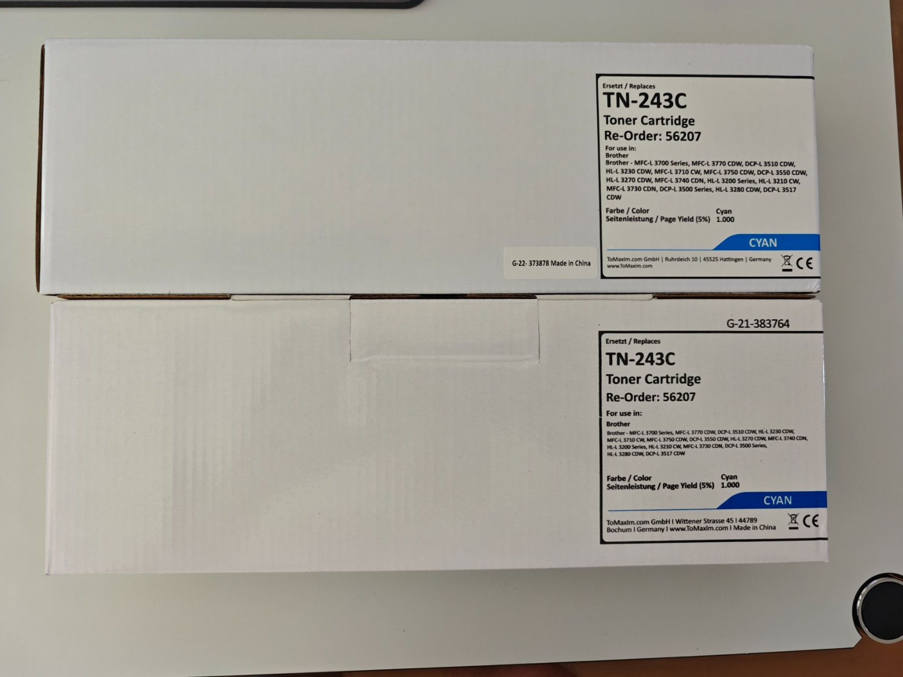 Brother Cartucce per stampanti & toner: 2 Druckerpatronen TN-243C Cyan – Nuovo e nell'imballaggio originale da Dürrenäsch venduto da ReuKos