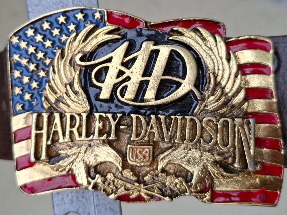 Harley-Davidson Fibbie per cinture: toller Ledergurt mit Harley Davison Schnalle – Nuovo (secondo la descrizione) da Eschenbach LU venduto da neg_zw6v