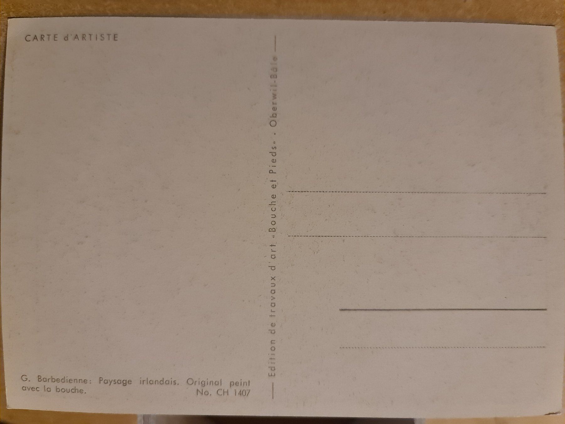 Cartoline postali: Ansichtskarte G.Barbedienne Irland – Nuovo (secondo la descrizione) da Dintikon venduto da Vexi 1