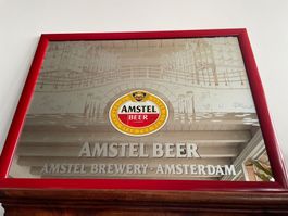 Ancien Miroir Publicitaire Amstel Beer