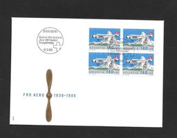 Flugpost FDC F49 Viererblock Pro Aero ET 8.3.1988