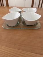 4er Set Schalen mit Glasplatte, neuwertig, für Apéro 