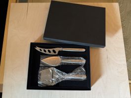 Elegantes Käsemesser-Set, 3-teilig, rostfrei, neuwertig!