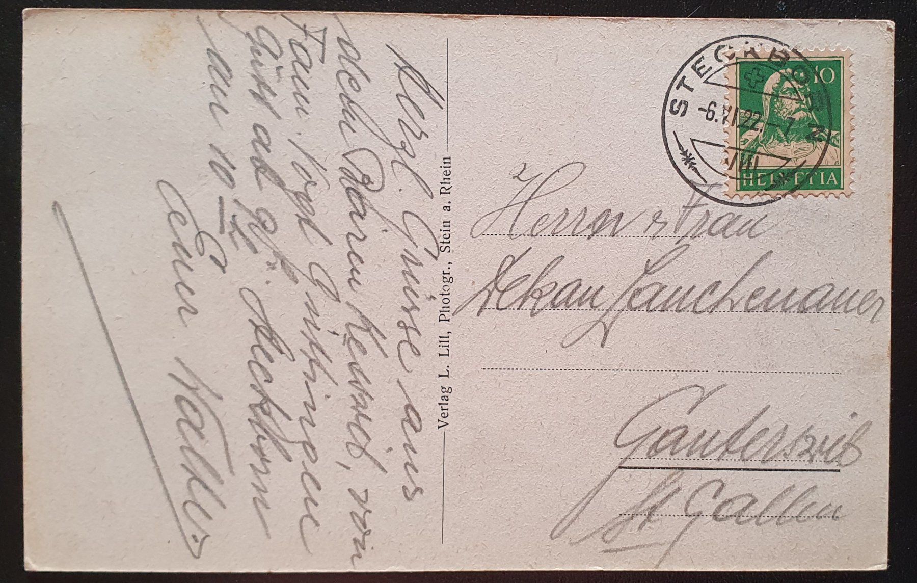 Cartoline postali: Steckborn 1922 - Hotel Löwen – Usato da Kreuzlingen venduto da Rschweiz1 1