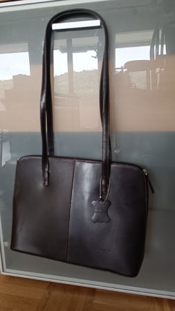 L.CREDI Ledertasche Shopper dunkelbraun, neuwertig