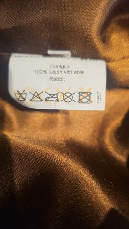 Manteau Lapin véritable  T42" Le Temps d'un Plaisir" neuf!