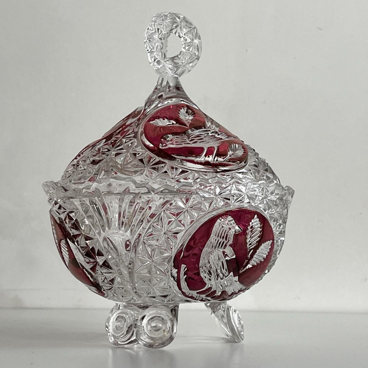 Zuckerdosen: Ruby crystal Bonbonnière / Hofbauer Byrdes – Gebraucht aus Oberägeri von Theonose74 2