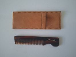 Jäneke Mini Schnurrbartkamm Schildpattoptik mit Etui Vintage