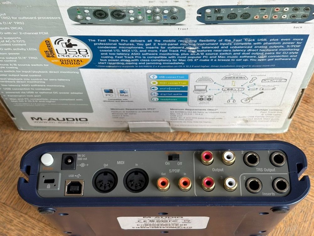 M-Audio Fast Track Pro USB Audiointerface in OVP und Zubehör (Gebraucht ...