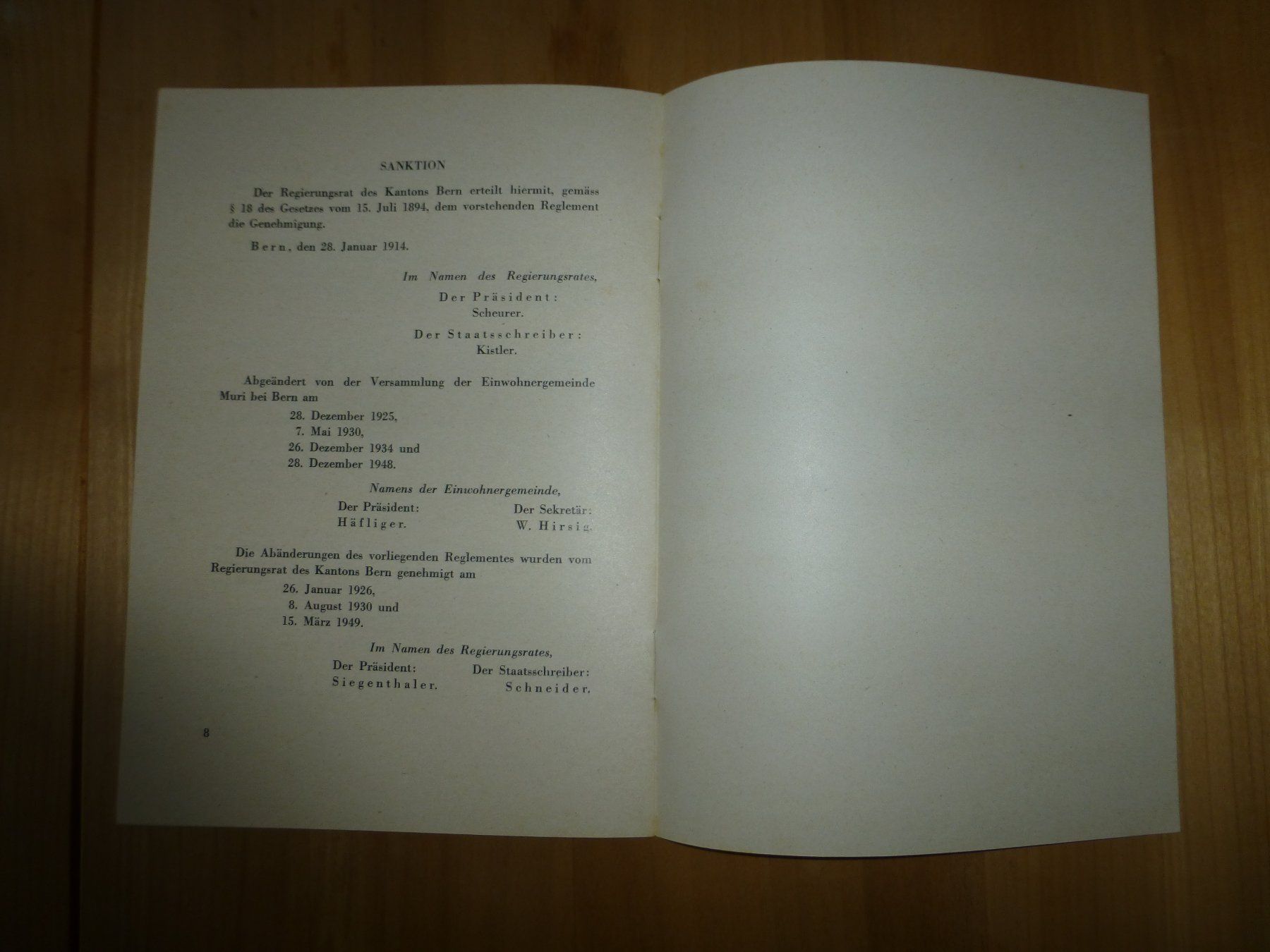 Documenti: Muri, Reglament, Oefflentliche Kanalisation, 1950 ?? – Usato da Bettlach venduto da 1saurer 2