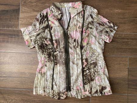 Bonita Bluse sehr leicht / braun / rosa / grün Gr. 44