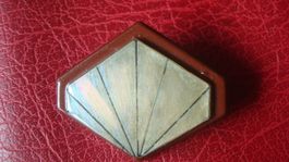 Brosche Kunststoff Vintage braun-beige