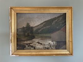 Tableau ancien 19ème siècle huile sur toile signée peinture