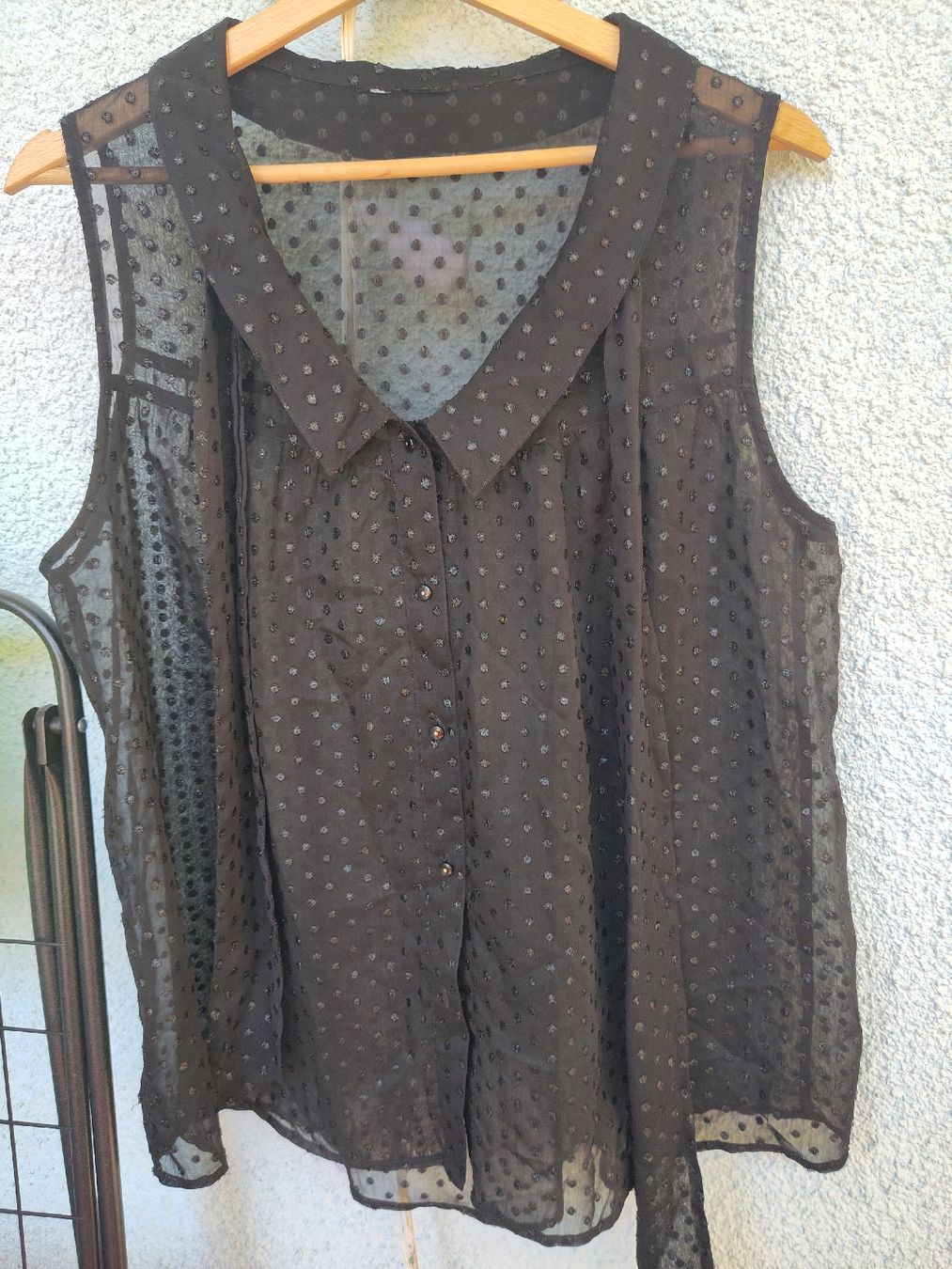 Chemisiers: Schwarze transparente Bluse Dots Schleifenkragen, Oversize – D'occasion à Winterthur par Rahaha 5