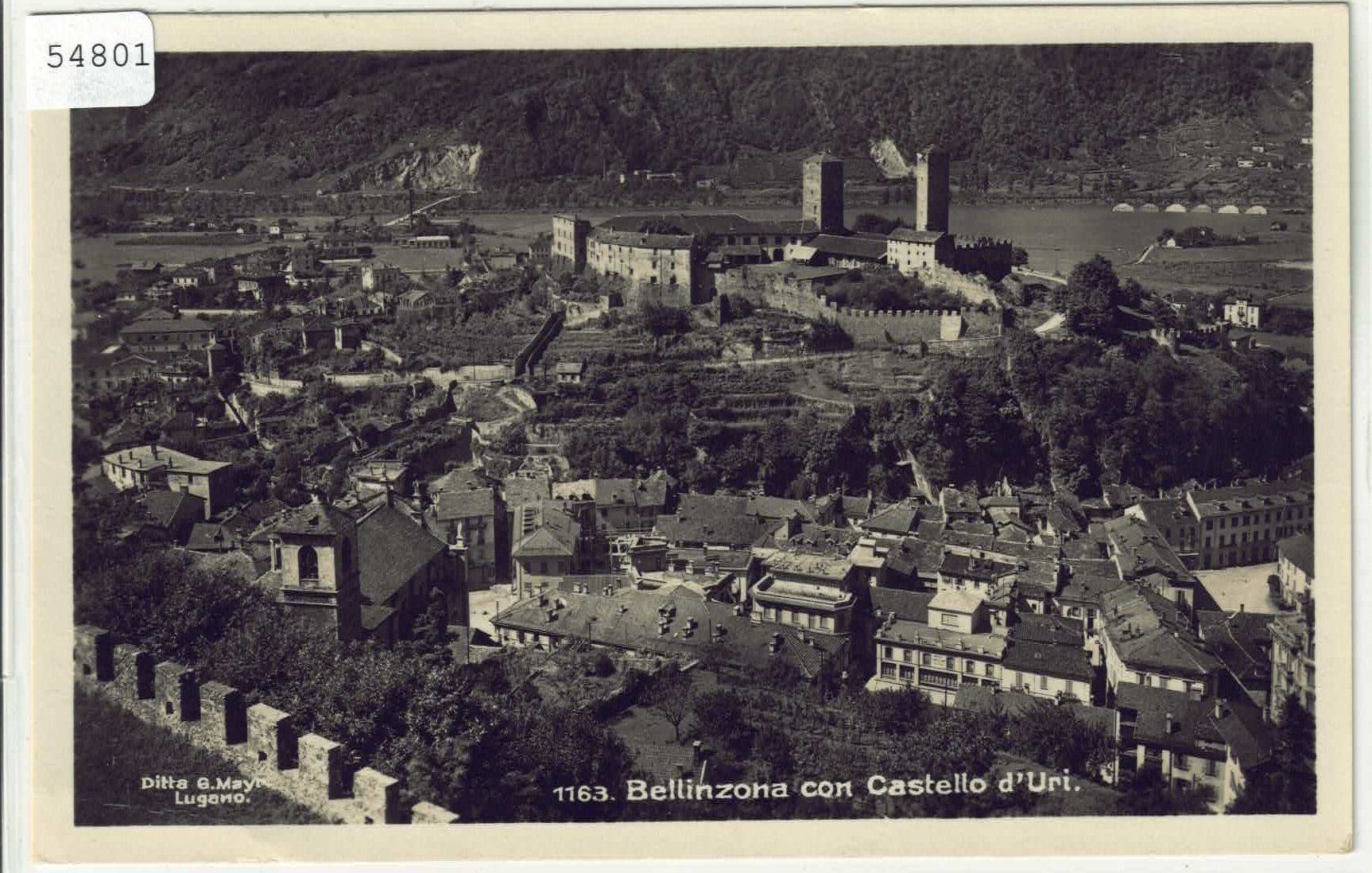Cartoline postali: Bellinzona con Castello d'Uri – Usato da Ettingen venduto da Kartenplanet