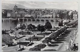Genève - Quai du Mt-Blanc et vue sur la ville