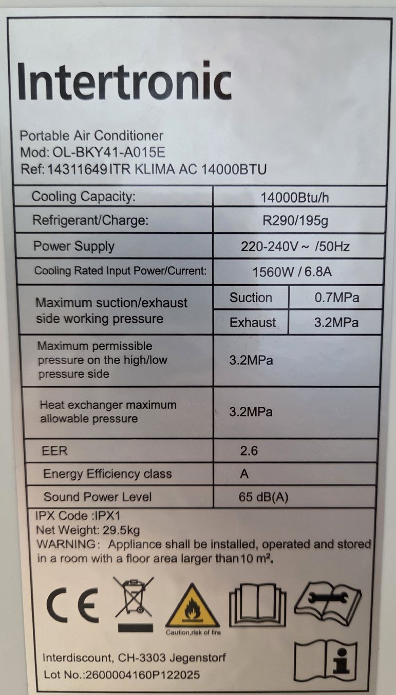 Condizionatori: Klimagerät Intertronic 14000BTU/h – Usato da Basel venduto da lat_ldx9 5