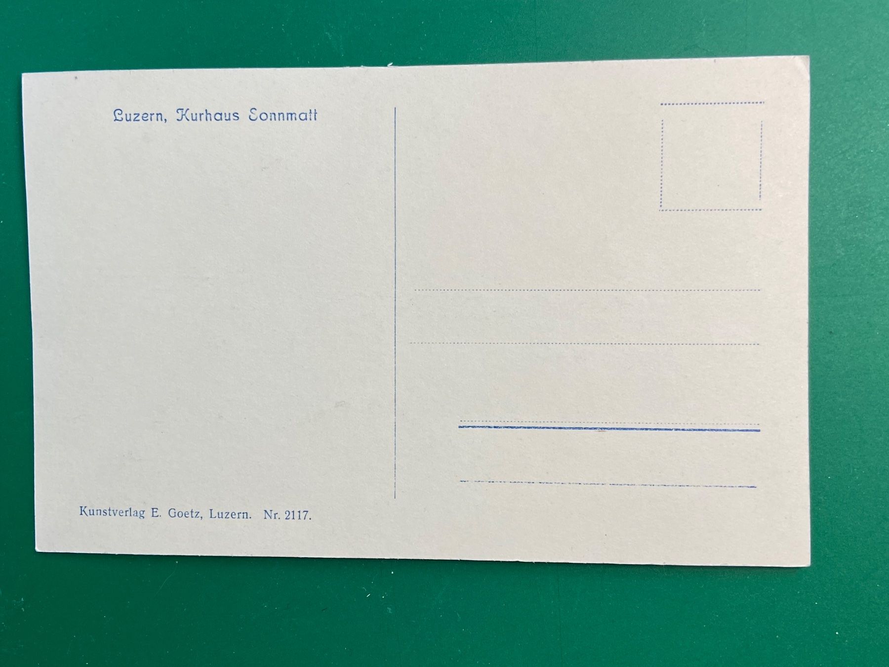 Cartoline postali: Luzern, Kurhaus Sonnmatt – Usato da Steg VS venduto da _vinci_ 1