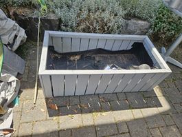 Blumenkasten Holz grau rechteckig 115x55x35cm gebraucht