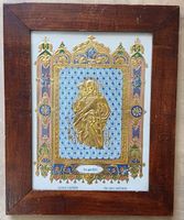 antikes, christliches Bild mit goldener Verziehrung