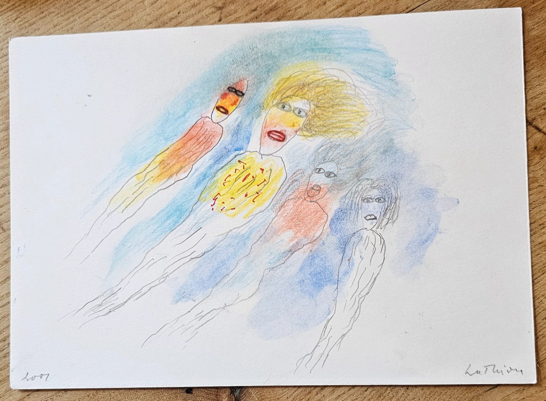 Dipinti: Luc LATHION - Dessin original signé, 2001 – Usato da Les Valettes venduto da Nuba1