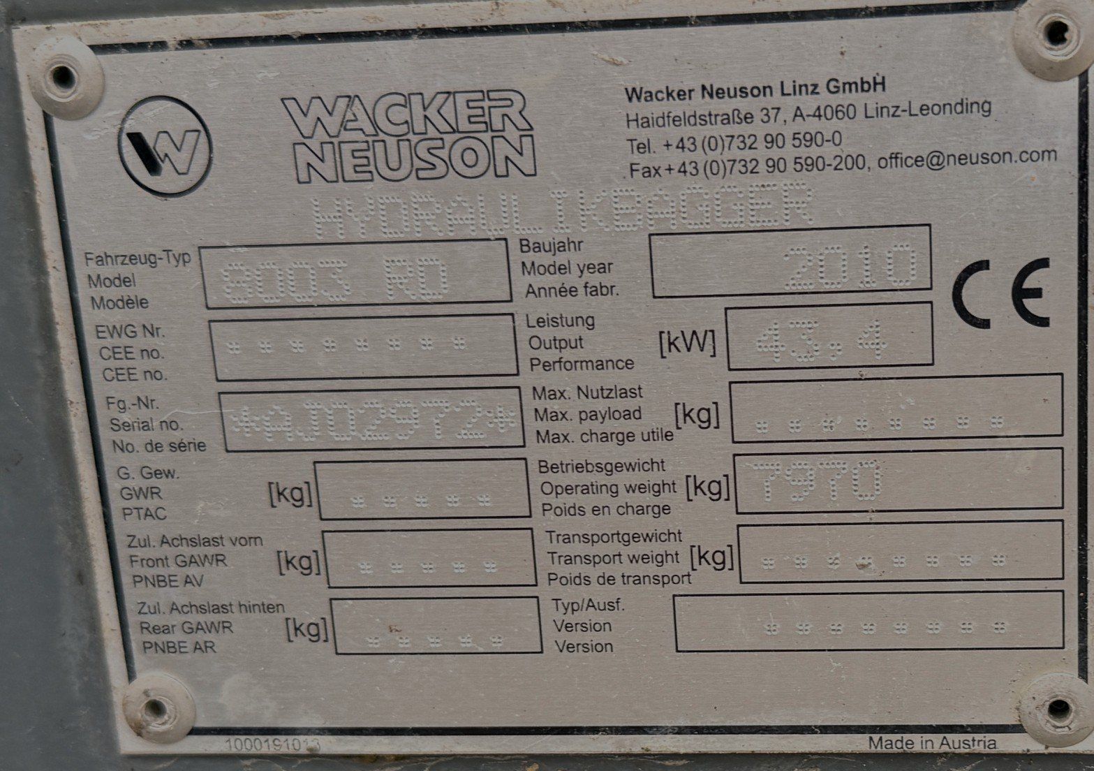 Wacker Neuson Escavatori: Bagger Wacker Neuson 8003RD – Usato da Niederbipp venduto da baggerch 3