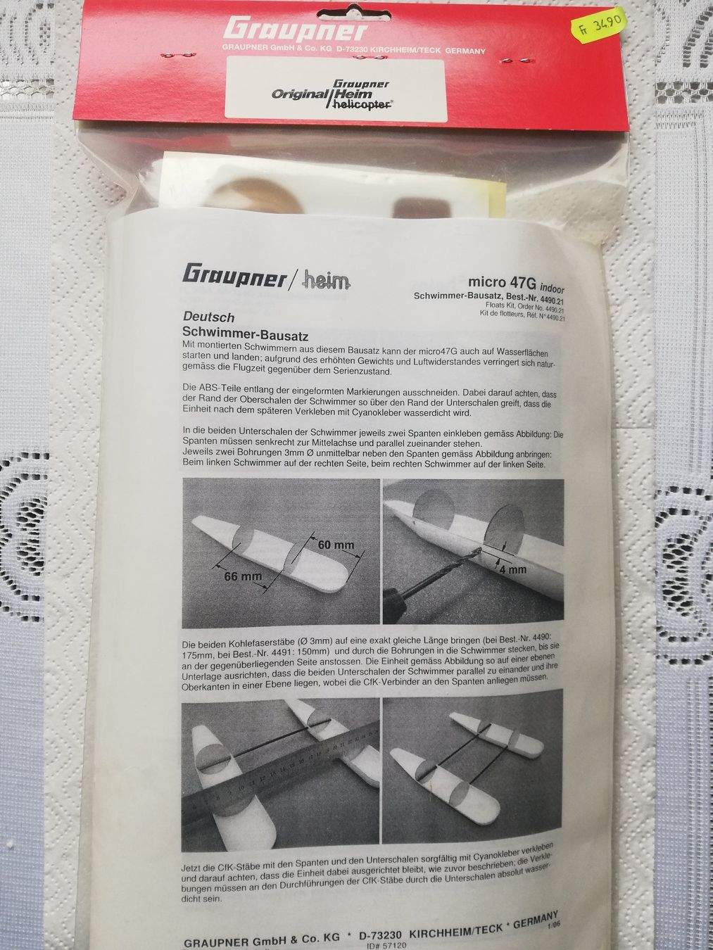Graupner Modellismo RC: Graupner Schwimmer-Bausatz – Nuovo e nell'imballaggio originale da Witterswil venduto da ushornet 1