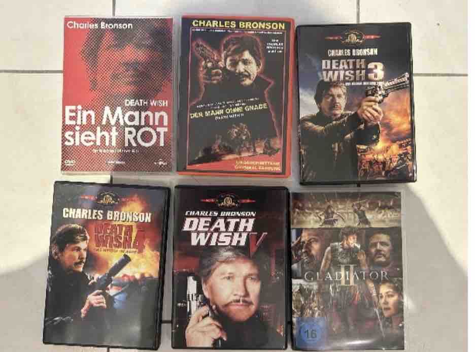 Tutti i DVDs: 6 DVDs Death Wish Reihe + Gladiator 2 – Usato da Rheinfelden venduto da Dermatix