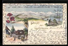 Litho Leubringen, Ortsansicht und Strass