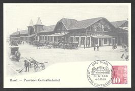 Sonderkarte S. 1237 125 Jahre Centralbahnhof Basel 1985
