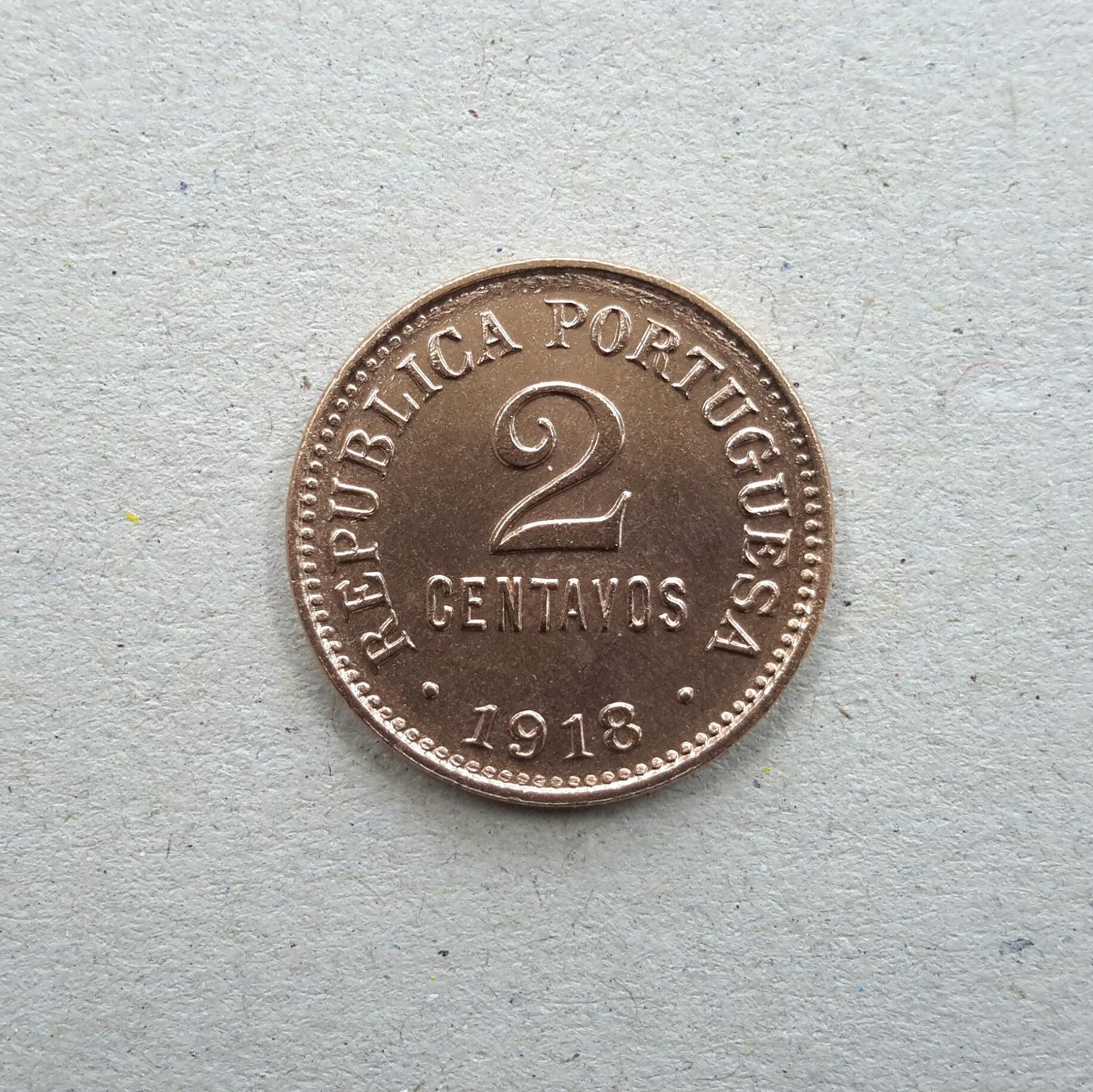 Tutti le monete: 2 Centavos , 1918 , Portugal , Bronze . – Usato da Burgdorf venduto da Olli.34 1