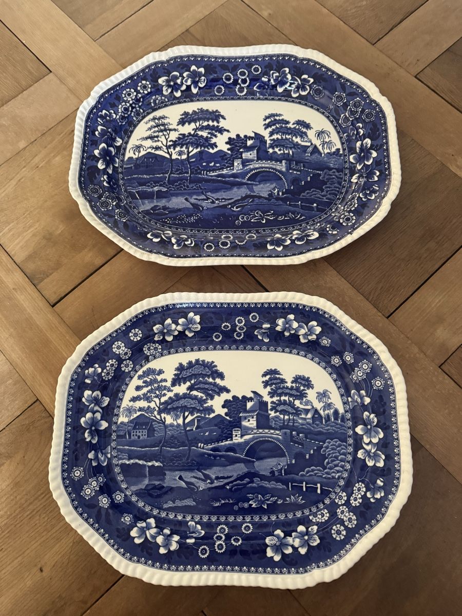 Spode Piatti di portata: 2x grosse Platten/Servierteller Copeland Spode's Tower  – Usato da Nidau venduto da leo_h2vb