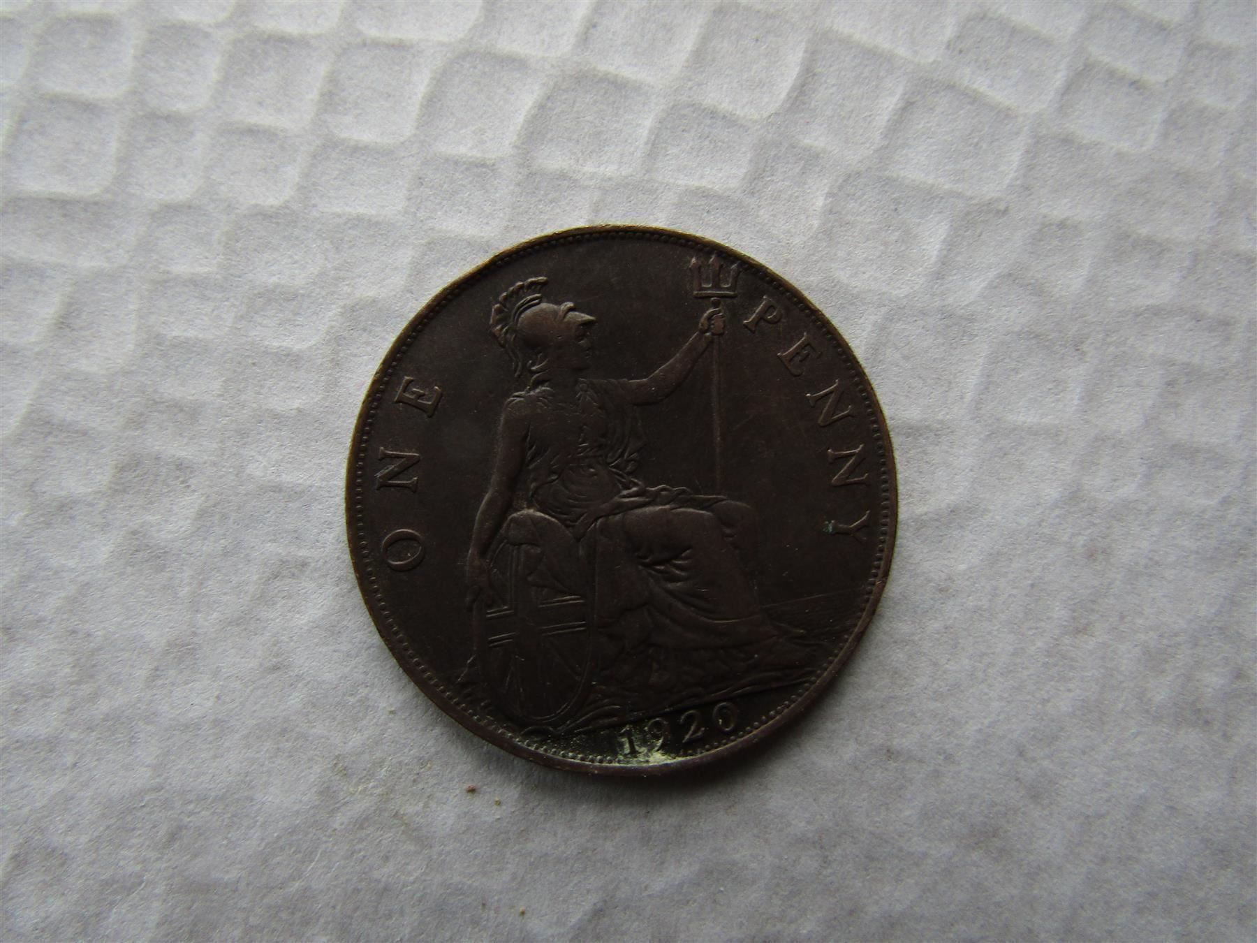 Alle Münzen: One Penny 1920                                       (Nr.13) – Gebraucht aus Herzogenbuchsee von Winigo