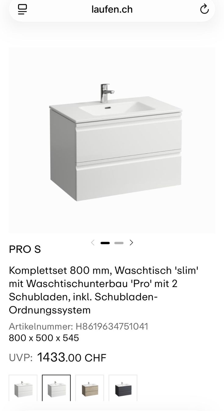 Laufen Installations & Meubles: Mobiletto lavabo PRO S 800 mm – D'occasion à Comano par nadiamvr 2