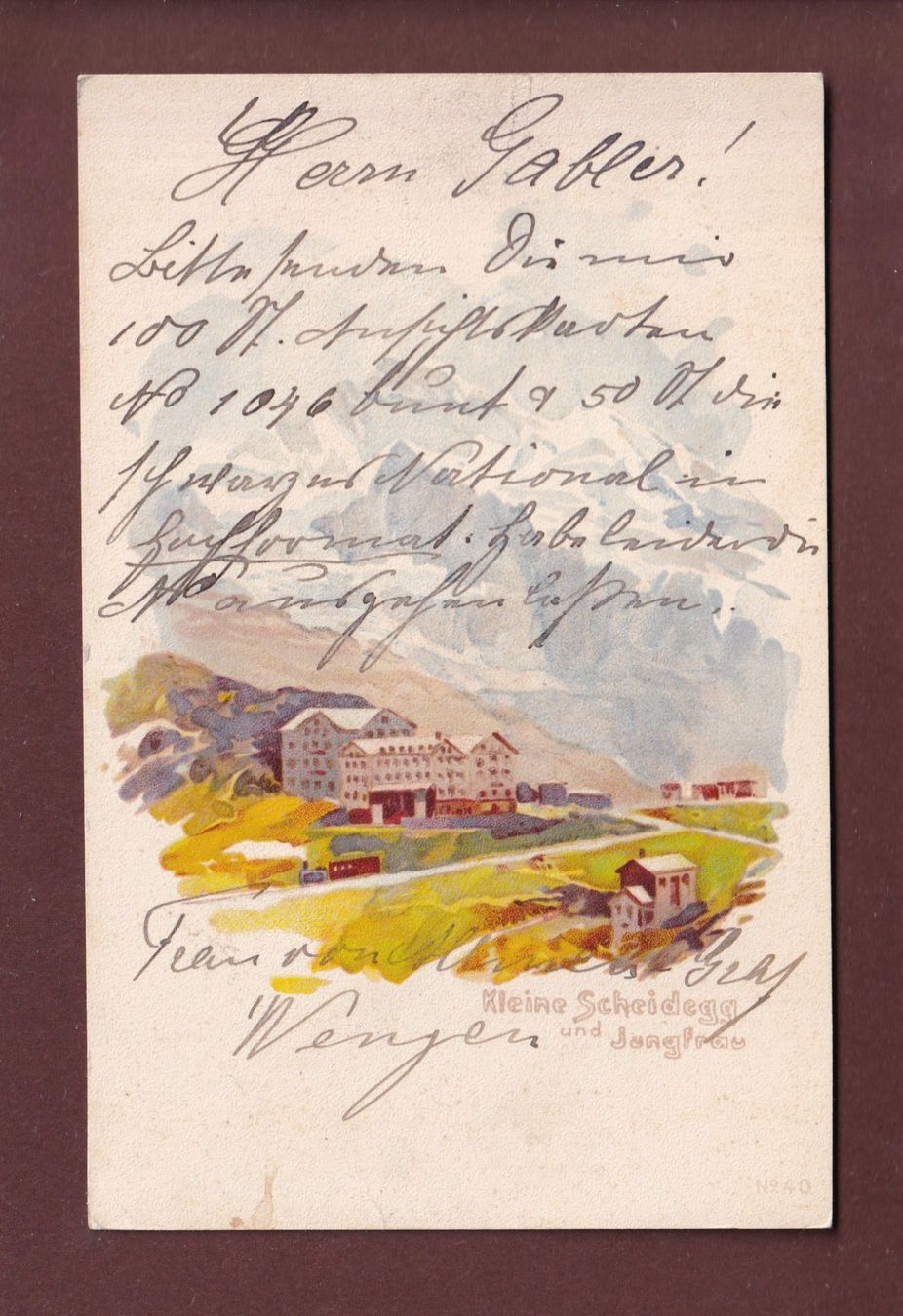 Cartoline postali: KLEINE SCHEIDEGG - Jungfrau - 1906 // Falte // – Usato da Pully venduto da nicecards