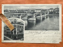 Alte Ansichtskarte Basel, ca. 1911 -Rarität! Gebrauchsspuren