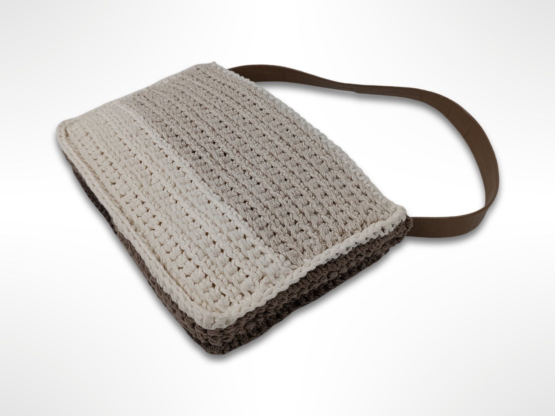 Borse da donna: Gehäkelte beige-braune Handtasche – Usato da Suhr venduto da Restwert_Suhr