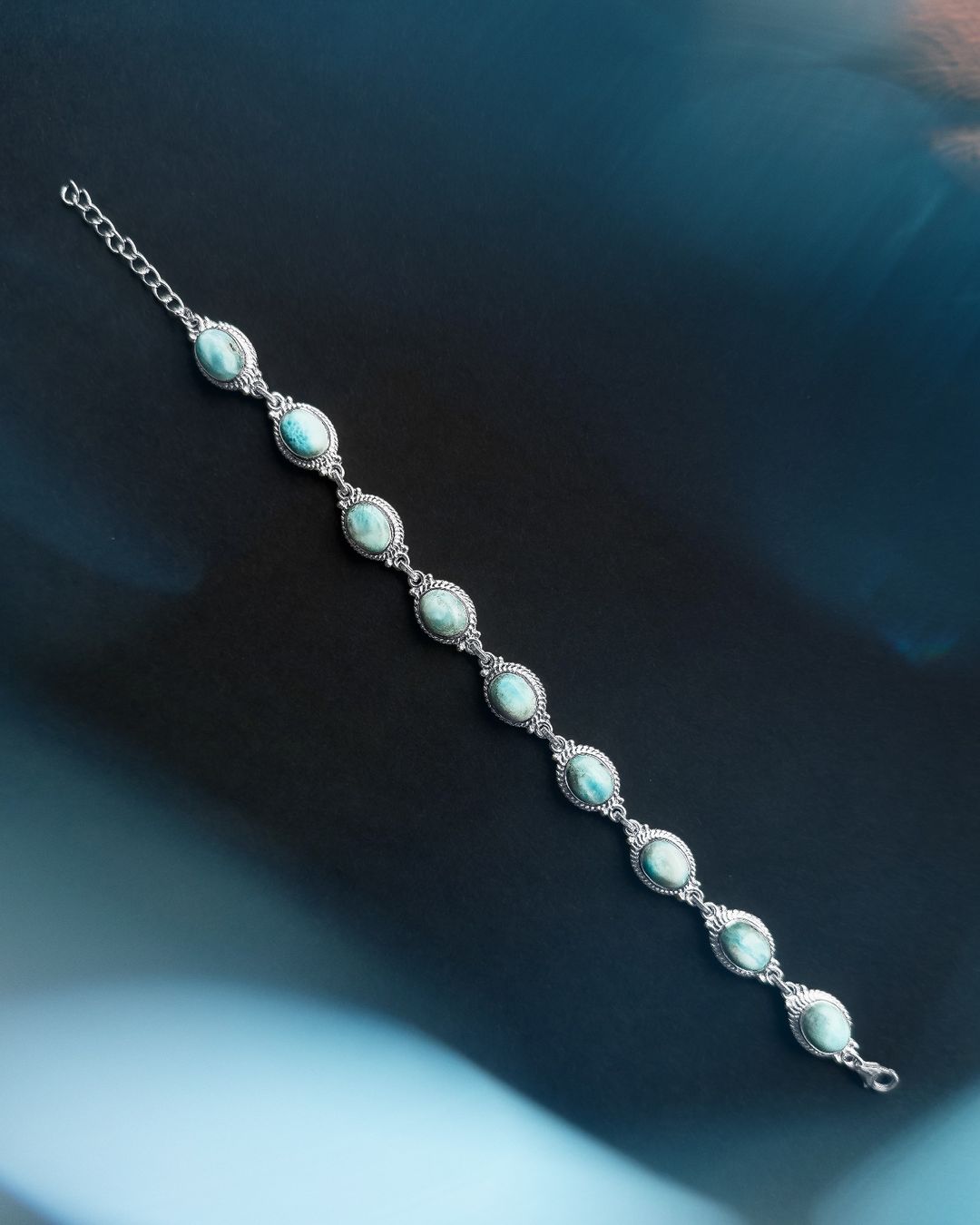 Bracciali & Braccialetti: Silberarmband mit Larimar – Nuovo e nell'imballaggio originale da Schindellegi venduto da MoonAmber.schmuck