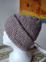 Handgestrickte Unisex Mütze 100% Wolle onesize herbst 32