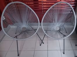 2er-Set Acapulco Gartenstühle, grau, leicht gebraucht