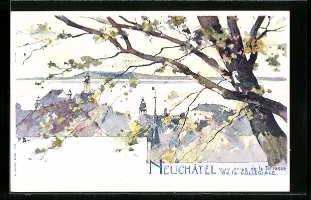 Cartoline postali: Neuchatel, Vue prise de la terrasse de l – Usato da Berlin venduto da bartko-reher