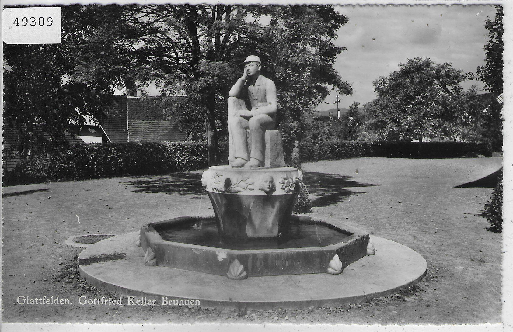 Cartoline postali: Glattfelden - Gottfried Keller Brunnen – Usato da Ettingen venduto da Kartenplanet