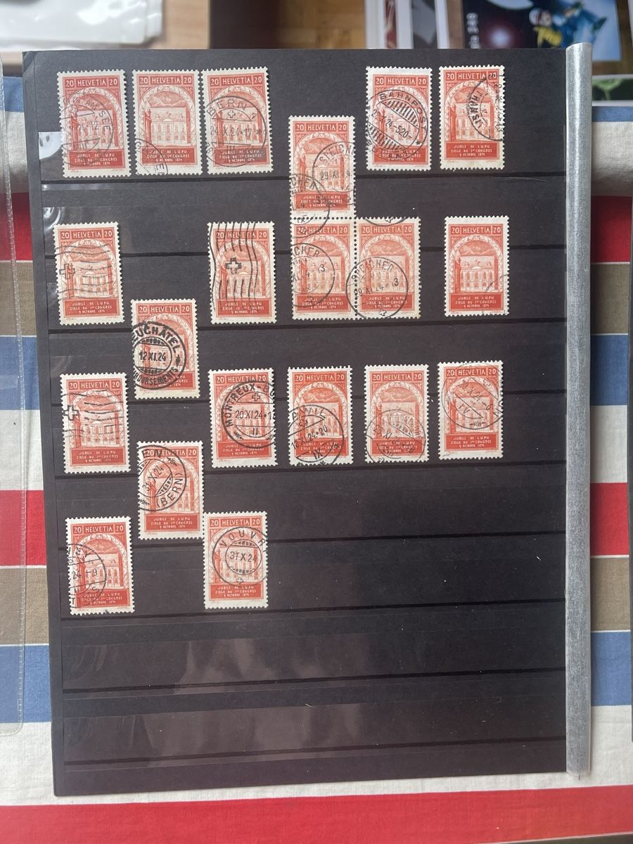 Tutti i francobolli: timbres UPU suisse de 1924. – Usato da peseux venduto da laurencephil 3