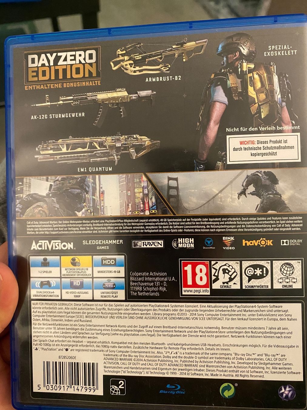 Spiele: CALL OF DUTY  Advanced Warfare/ PS4 – Gebraucht aus Dübendorf von GinaGiulia 1